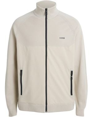 BOSS Knitted Hybrid Jacket - Natural