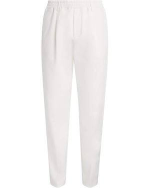 Eleventy Stretch-Cotton Elasticated Trousers - White