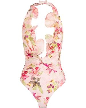 PATBO Ruffled Orchid Bloom Swimsuit - Pink