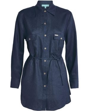 Melissa Odabash Linen Ariel Shirt - Blue