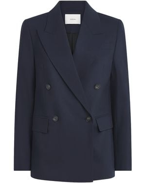 JOSEPH Wool-Silk-Blend Jaden Blazer - Blue
