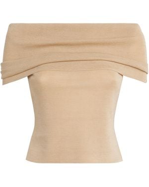 Almada Label Wool-Silk Poppy Top - Natural