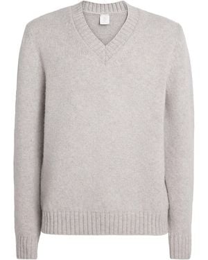Eleventy Wool V-Neck Jumper - Grey