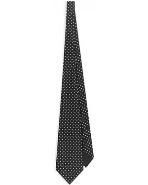 Dolce & Gabbana Silk Twill Polka-Dot Print Tie - White