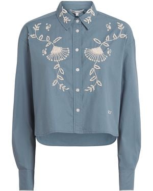 Veronica Beard Beaded Aderes Shirt - Blue