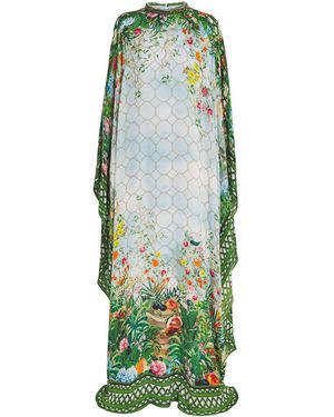 Mary Katrantzou Silk Taylor Kaftan Dress - Green