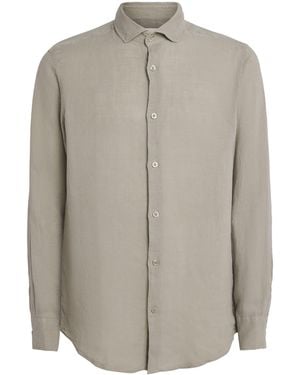Frescobol Carioca Linen Antonio Shirt - Grey