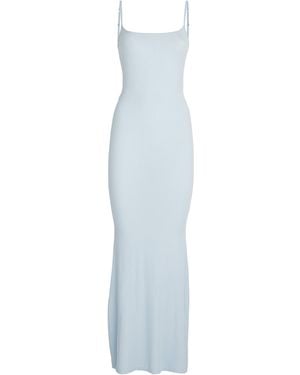Skims Soft Lounge Long Slip Dress - Blue