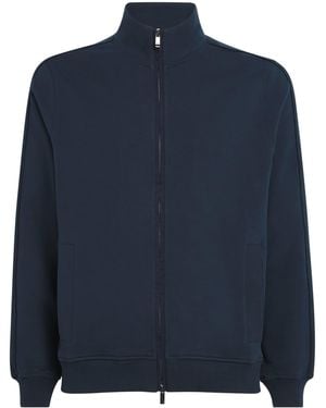 Pal Zileri Cotton-Blend Zip-Up Sweatshirt - Blue