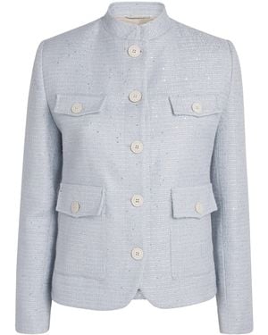 Eleventy Bouclé Tweed Jacket - Blue
