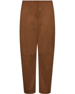 Marella Stretch-Jersey Barrel-Leg Pants - Brown