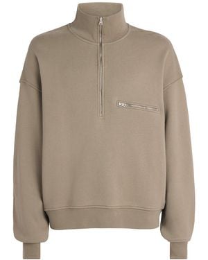 Agolde Cotton Pavillion Half-Zip Sweatshirt - Brown