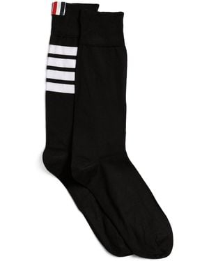 Thom Browne 4-Bar Mid-Calf Socks - Black