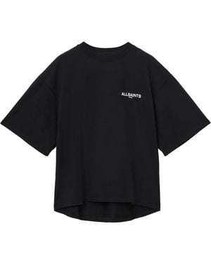 AllSaints Organic Cotton Guardian Amelie Oversized T-Shirt - Black