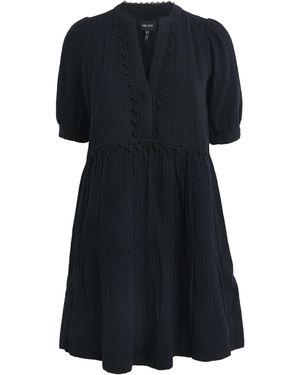 ME+EM Cotton Cheesecloth Swing Mini Dress - Black