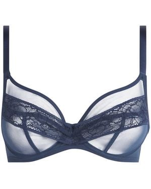 Maison Lejaby Lace Nudite Underwired Bra - Blue