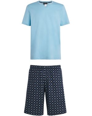 Hanro Cotton Night & Day Pyjama Set - Blue