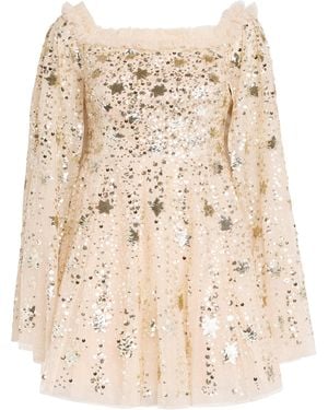 Needle & Thread Shooting Stars Caped Mini Dress - Natural