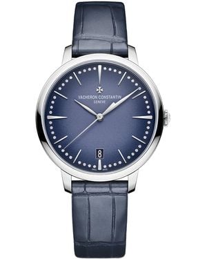 Vacheron Constantin And Diamond Patrimony Self-Winding Watch - Blue