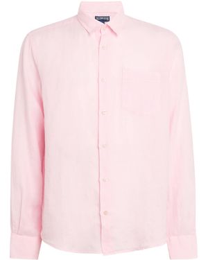 Vilebrequin Linen Embroidered Caroubis Shirt - Pink