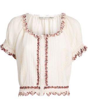Alice + Olivia Cotton Mclaine Blouse - White