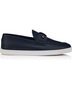 Christian Louboutin Chambeliboat Leather Boat Shoes - Blue