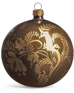 Harrods Glass Bird Bauble - Brown