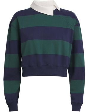A.W.A.K.E. MODE Organic Cotton Twisted-Collar Rugby Shirt - Blue