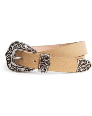 Eleventy Suede Belt - Natural