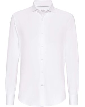 Brunello Cucinelli Cotton Piqué Shirt - White
