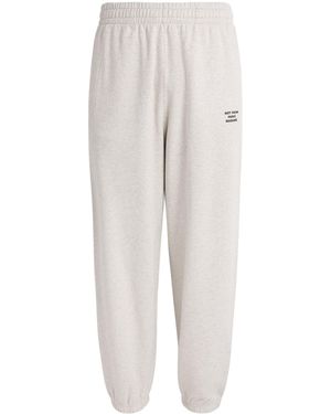 Drole de Monsieur Cotton Fleece Slogan Joggers - White