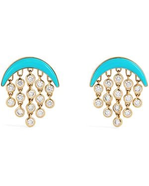 Emily P. Wheeler Baby And Diamond Fringe Drop Earrings - Blue