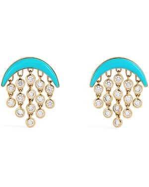Emily P. Wheeler Baby And Diamond Fringe Drop Earrings - Blue