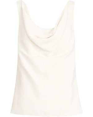 Brunello Cucinelli Twill Draped Top - White