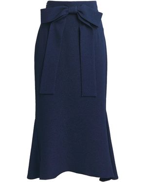 Edeline Lee Jacquard Bow Midi Skirt - Blue
