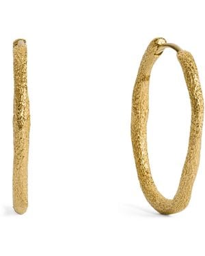 Monica Vinader Medium Vermeil Antica Slim Hoop Earrings - Metallic