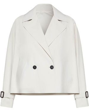 Weekend by Maxmara Cropped Trench Jacket - White