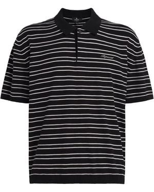 Represent Cotton Stripe Polo Shirt - Black