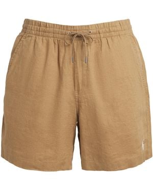 Polo Ralph Lauren Linen Drawstring Polo Pony Shorts - Natural