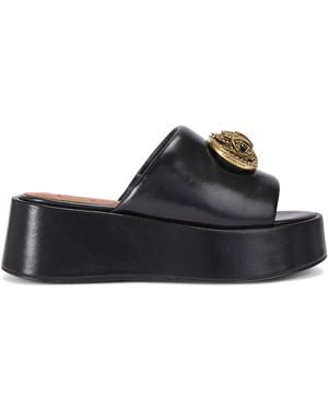 Kurt Geiger Leather Chelsea Flatform Mules - Black