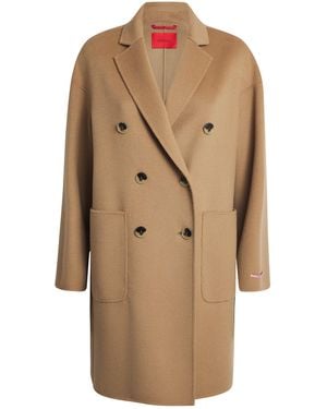MAX&Co. Virgin Wool Double-Breasted Coat - Natural