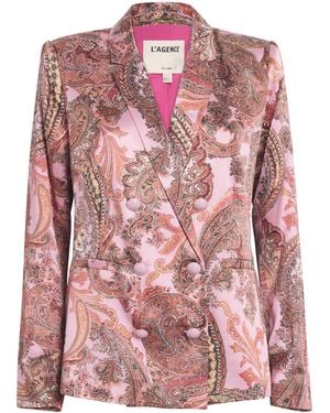 L'Agence Silk Paisley Colin Blazer - Pink