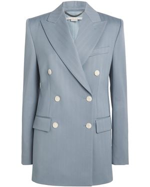 Stella McCartney Wool Double-Breasted Blazer - Blue