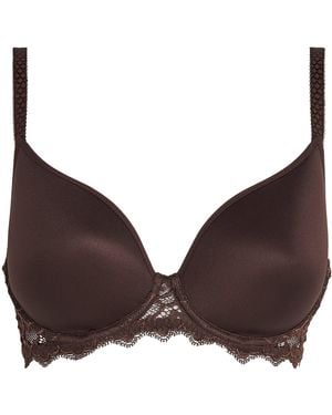 Simone Perele Lace Spacer Caresse Plunge Bra - Brown