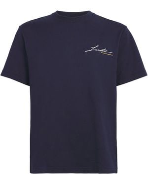 Lacoste French Made Signature Embroidery T-Shirt - Blue