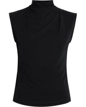 ME+EM Sleeveless Draped Top - Black