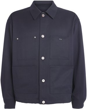 WOOYOUNGMI Wool Patch Pocket Shirt - Blue