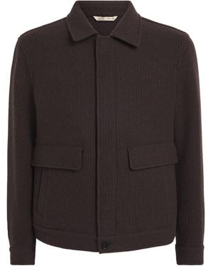 Maurizio Baldassari Cashmere Ribbed Overshirt - Black