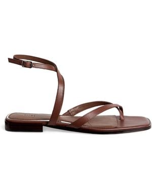 PAIGE Leather Reese Sandals - Brown