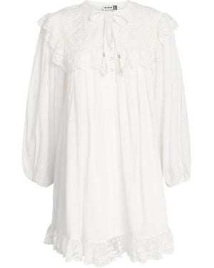 RIXO London Cotton Embroidered Inez Mini Dress - White